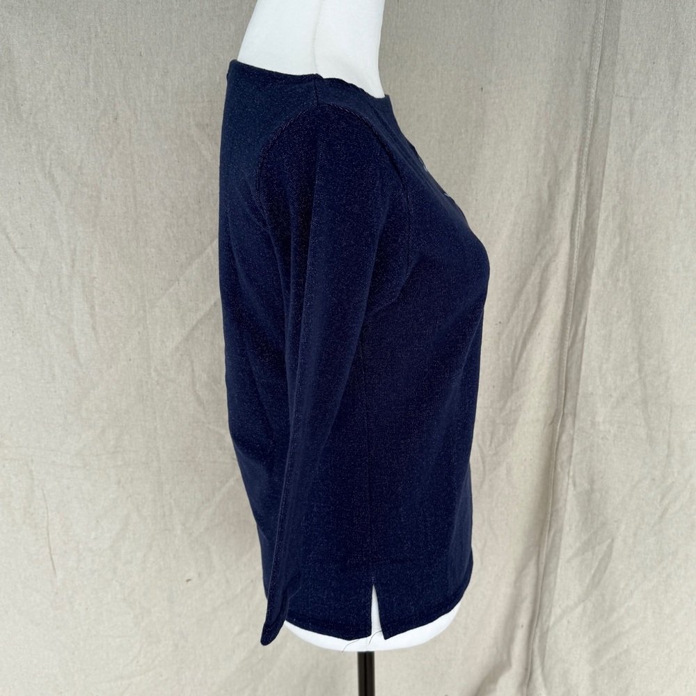 Vintage House of Blues Size M Blue Heart 3/4 length Sleeve Shirt - Picture 6 of 8